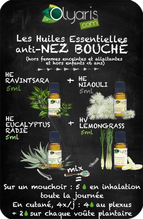 SYNERGIE NATURELLE AUX HUILES ESSENTIELLES SPÉCIALES NEZ BOUCHÉ - Olyaris